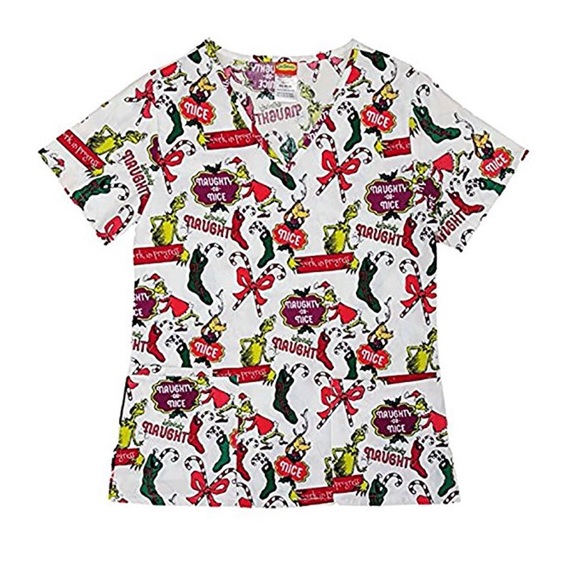 christmas grinch scrub top
